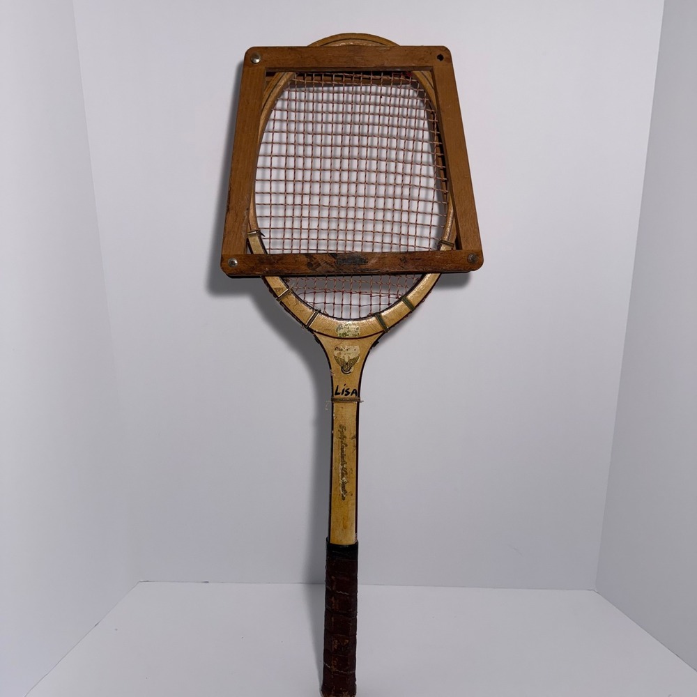 Vintage President Vicki Wooden Tennis Racket with Original Wood Press 5-Ply